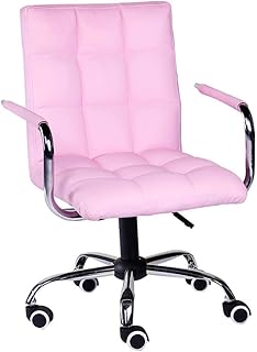 MKXF Estudiante Silla sillas de Escritorio, Silla del Jefe Silla giratoria de Oficina en casa Ordenador sillón rotatorio Ascensor Respaldo Silla giratoria,Rosado