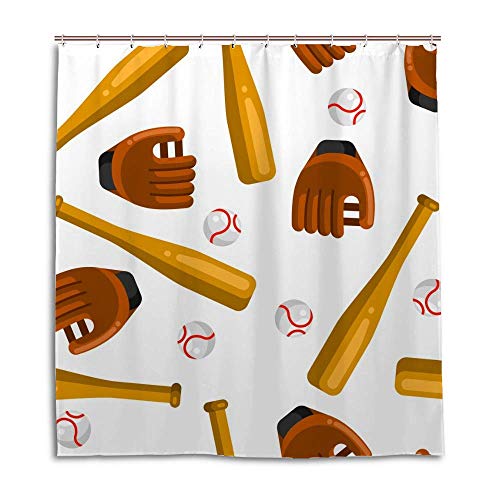 Rideau de douche baseball polyester CHEHONG 168x183 cm - 2