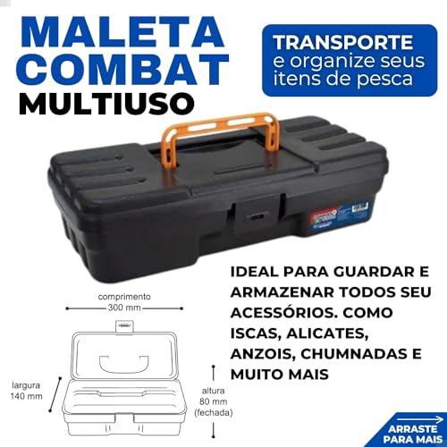 Kit De Pesca Completo 4 Vara + 4 Molinete e Maleta Com Acessórios Bóias, Anzóis, Chumbadas, Iscas, G