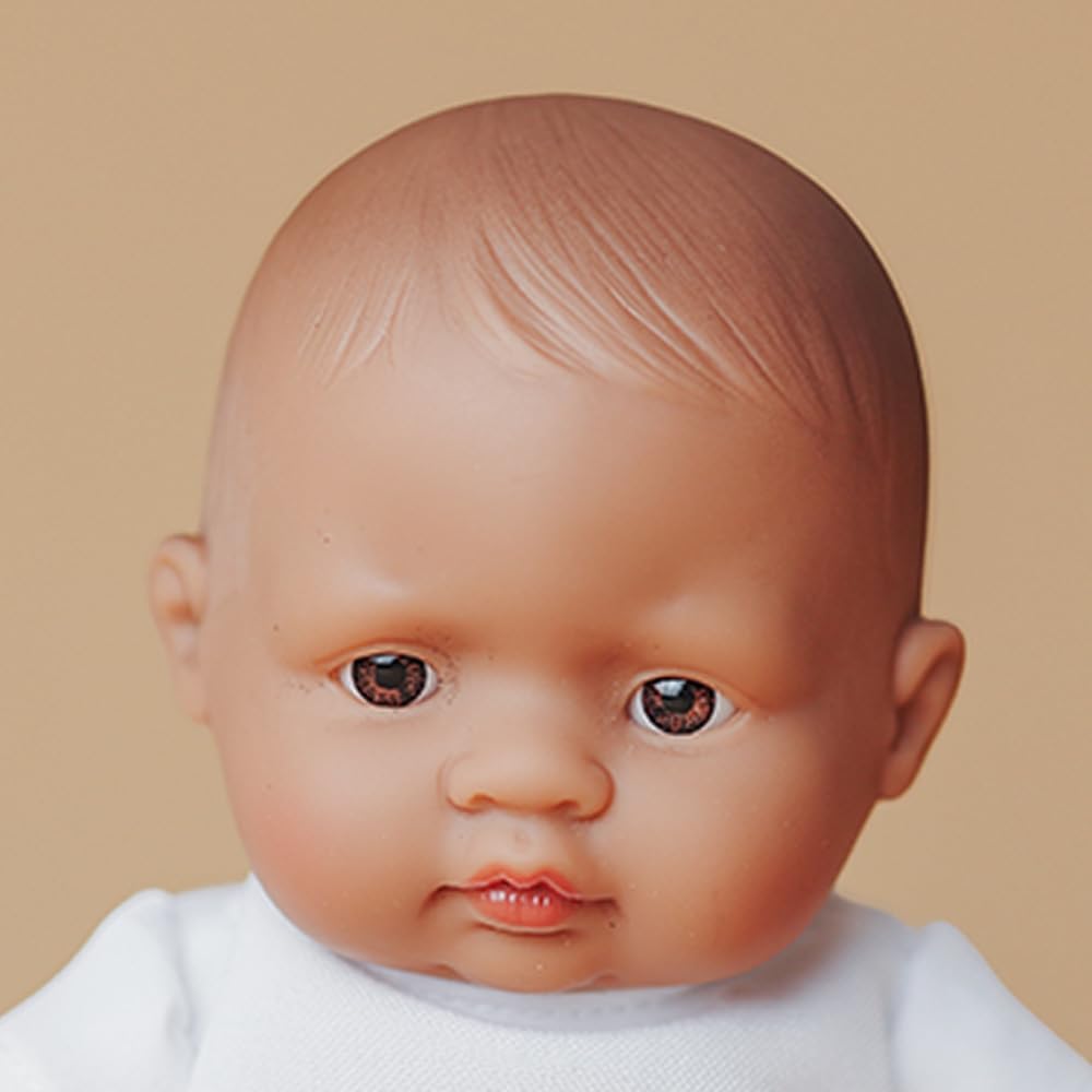 Miniland Realistic Baby Doll with Anatomically Correct Features, Reborn Baby Dolls, Cute Scented Hard Body with Vanilla Perfume, Comes Dressed, 8 1/4 inches Tall | MF&M Hispanic Boy