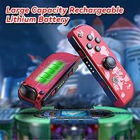 Mhwlhbx L/R Ersatz Switch Controller mit Switch/Lite/OLED-Konsole, Wireless joycons unterstützt Dual Vibration, 6-Achs-Gyro, Wecken, Screenshot-Rot – Ansicht 5