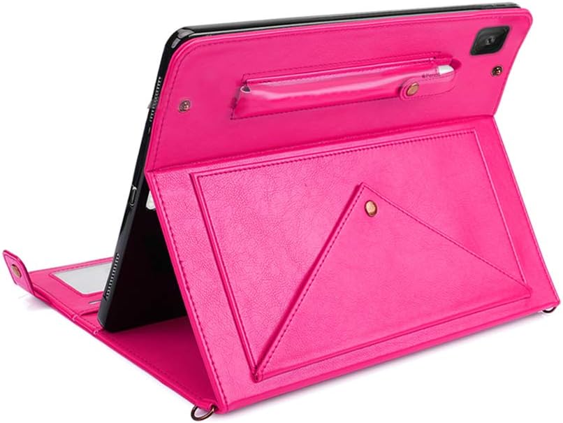 Gеt Pорulаr оƒƒеr Case for Samsung Galaxy Tab A7 10.4 SM-T500/T505/T507, Techcircle Smart Folio Stand PU Leather Cover with Hand Strap, Crossbody Case with Pen Holder Card Slots Envelope Pocket Wallet Case, Rose
