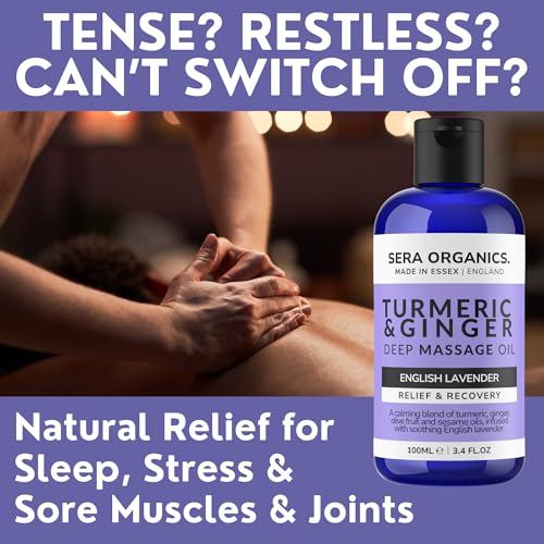Turmeric Massage Oil for Arthritis Relief & Muscle Pain – 100% Natural, Anti-Inflammatory, Lymphatic Drainage, Joint & Nerve Soothing, Sleep Support – 100ml by Sera Organics - Image 3