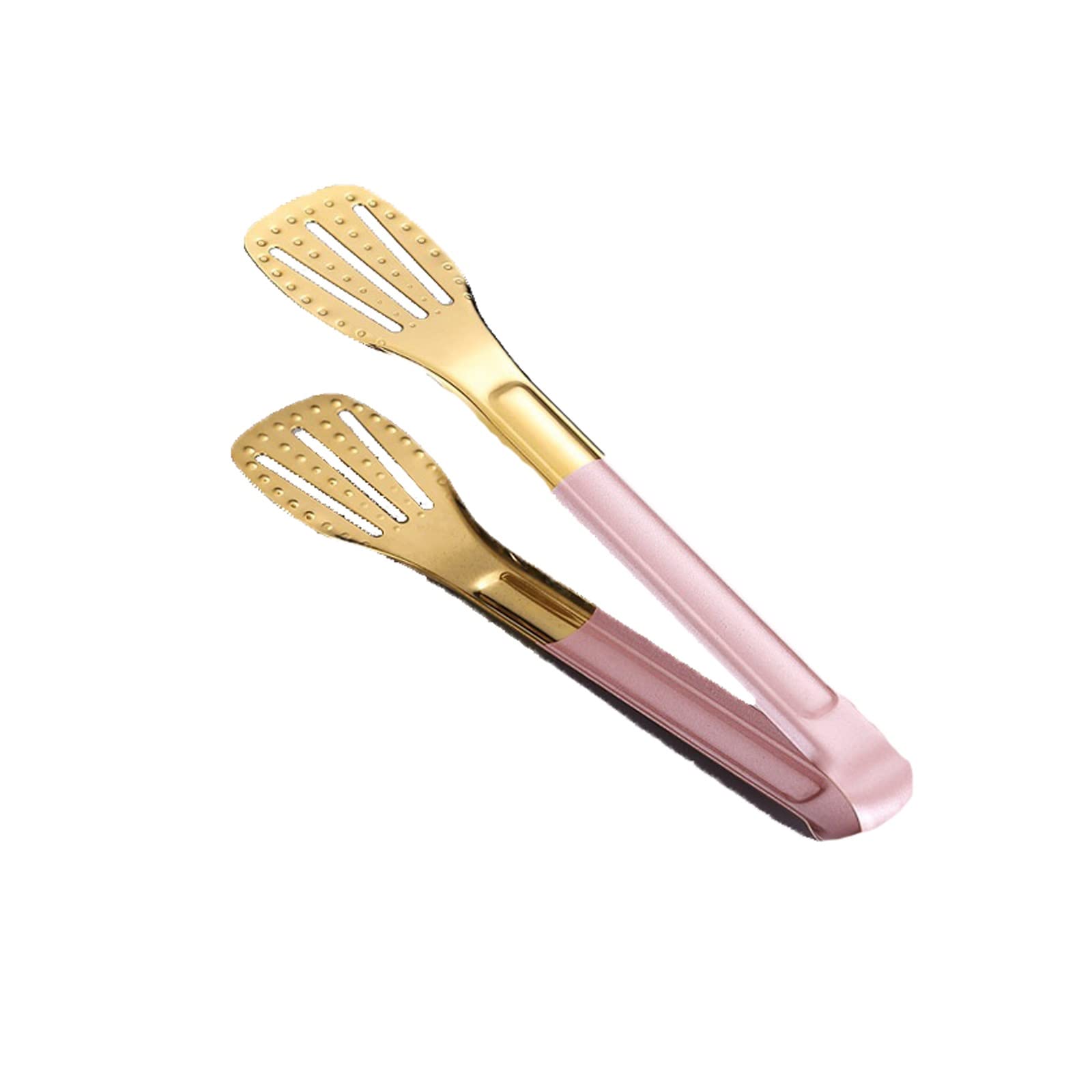 Kochzange Anti-Rutsch Edelstahl Lebensmittel Clips Salat Brot Servierzange BBQ Gabeln Küchenzubehör Kochgeschirr (Pink Medium)