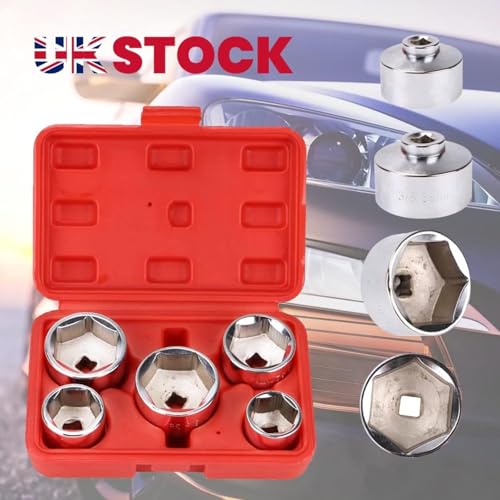 5-Piece Heavy-Duty Oil Filter Removal Socket Set – 3/8" Drive, 24–38mm – Precision Cap Wrench Kit For Quick & Hassle-Free Car Oil Filter Changes – Durable Carbon Steel Construction – Fits Most Vehicle - Image 5