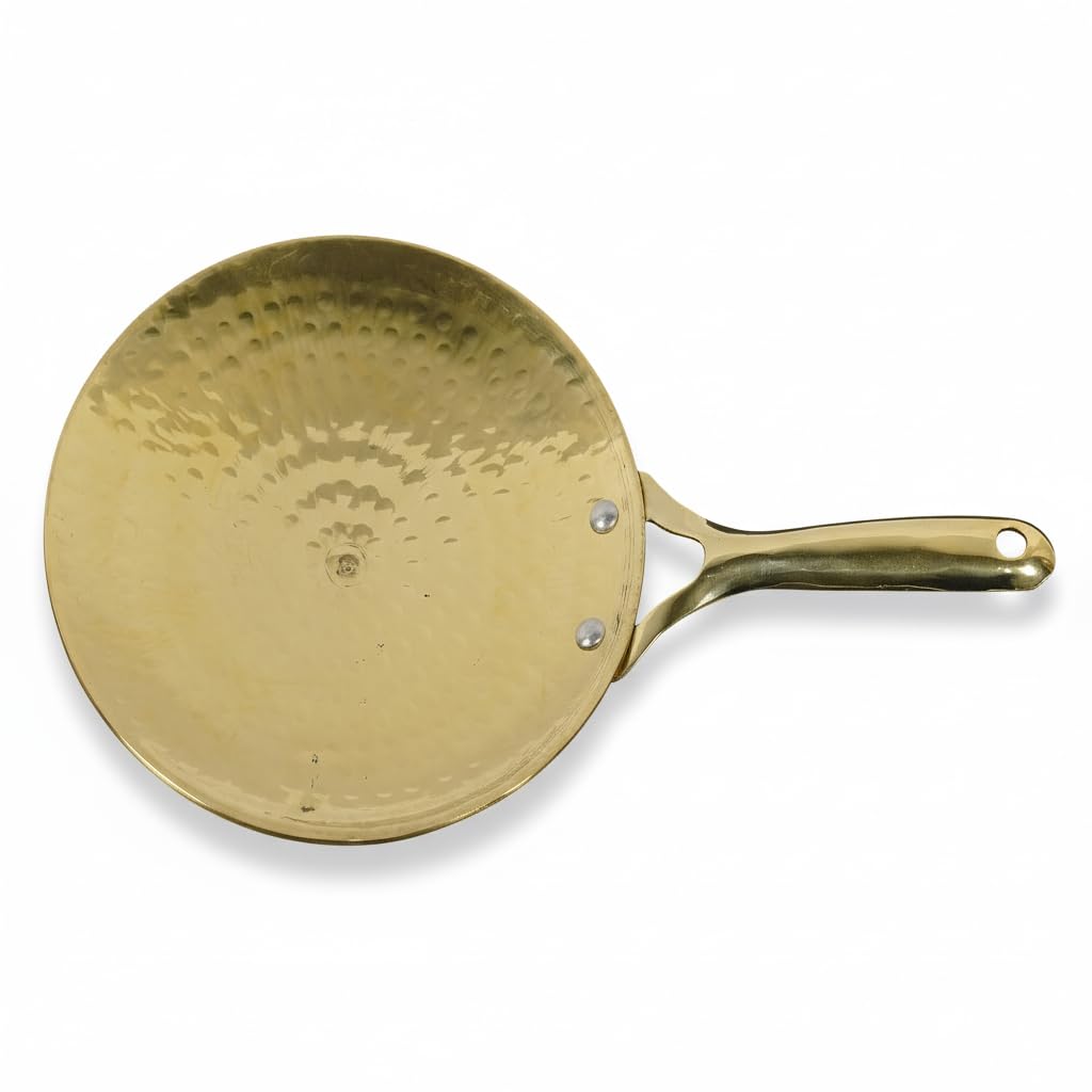 Poêle traditionnelle en bronze de 25 cm pour réussir vos parathas et chapatis maison