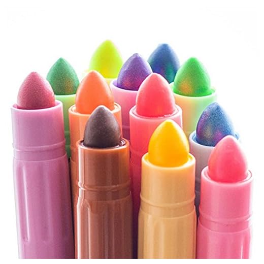 Cosanter Estuche 12 Barras de Lápices de Colores Sólidos con Trazo Grueso Multicolor