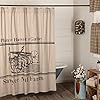 Vhc brands sawyer mill charcoal 100 cotton lined shower curtain plant harvest gather 72×72  urban country home decor