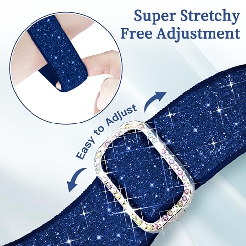 wipalor Sparkly Stretchy Nylon Band Fit Bling Apple Watch Bands for Women - image 3