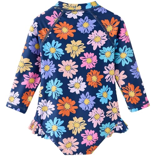 Image of Baby Girls' One Piece Swimsuit Long Sleeve Rash Guard Swimwear