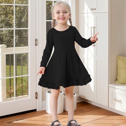 Toddler Dress Long Sleeve A Line Twirly Fall Winter Baby Girls Casual Party Birthday Dresses for Girls2
