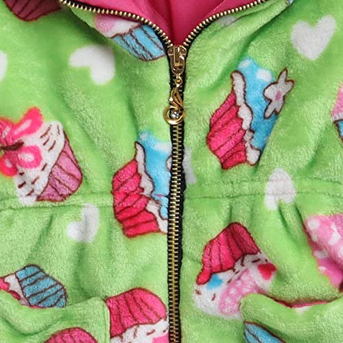 Image of Hopscotch Girls Waist Length Cotton Full Sleeves Fur Jacket in Fuchsia Color