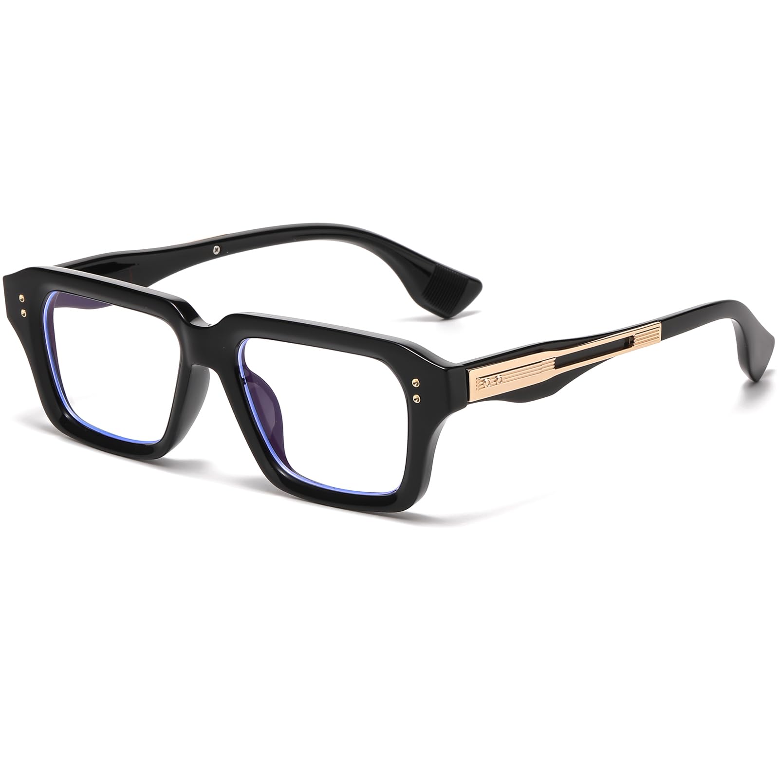 AIEYEZO Fashion Square Blue Light Glasses for Men Women Retro Thick Frame Blue Light Blocking Computer Glasses