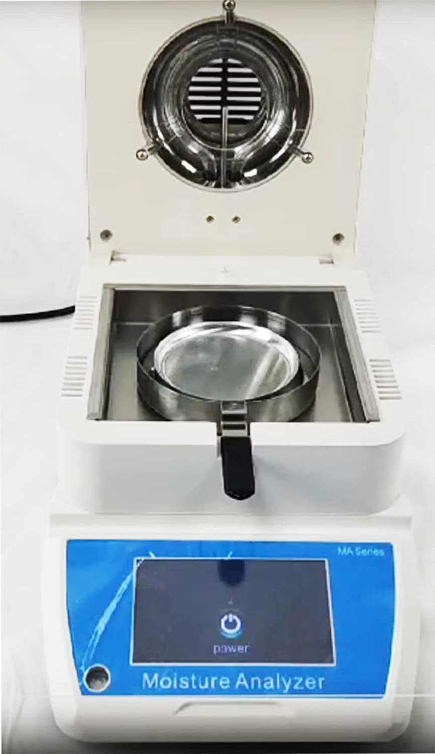 Lab Halogen Moisture Analyzer Halogen Moisture Meter Tester with Capacity 100g 0.001g 5inch Touch Screen Display for Tobacco Papermaking Food Beverage Grain Chemical Raw Materials Etc