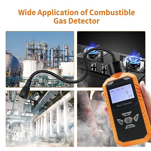 GiiHoo Combustible Gas Detector, Portable Gas Leak Detector with LCD Display, Locate Sources of Methane, Hydrogen, Propane, Natural Gas, Suitable for Kitchens Mobile Caravans and Gas stoves - Thumbnail 7