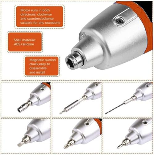 Image of 45 in 1 Wireless Screwdriver Drill Machine with Reversible Function for Home & DIY Use, Cordless Rechargeable Electric Screwdriver Set Tools Kit [[ 1Pcs, Multicolor ]]