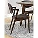 Coaster Home Furnishings - Malone - Set of 2 Fabric & Wood Arm Chairs - Armrests, Open Back, Padded Backrest and Seat - Mid-Century Modern - Dining Room and Kitchen - Brown and Dark Walnut - 105352