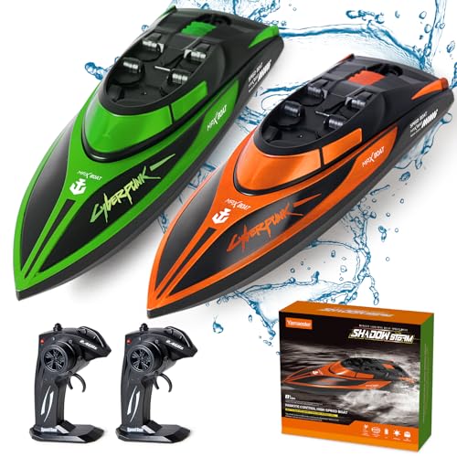 image for Yamaester RC Boat for Kids Remote Control Boats 2 Pack Toys Waterproof