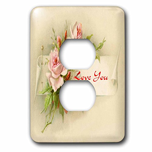 Impression de roses vintage avec amour cache prise murale double pour deco retro - 3