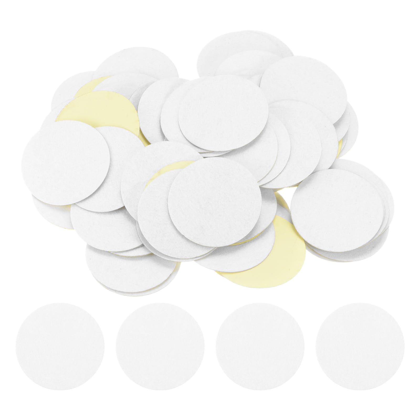 HARFINGTON 100pcs Round Adhesive Felt Circles, 55mm 2" Pre Cut Felt Craft Stickers Non-Woven Mini Felt Fabric Circles for DIY Sewing Handcraft Cut Projects Craft Finishing, White