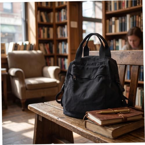 Mochila de nailon negra con opciones de transporte múltiple 2