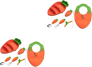 Toyvian Bandejas De Comida 2 Conjuntos De Pratos Divisores Para Crianças Bandeja De Servir Comida Bandeja De Lanche Para Crianças Sílica Gel Placa De Treinamento Infantil Prato