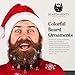 Beardaments Beard Ornaments for Men Colorful Christmas Baubles - Easy-Attach Funny Christmas Ornaments for Cosplay and Holiday Parties - 12pc