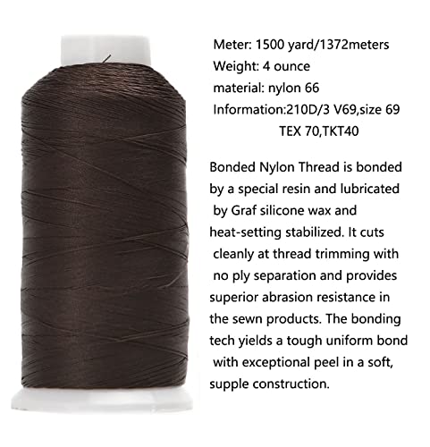 Hilo de Nylon 66 Bonded 210D/3 1500 Yardas para Coser miniatura 2