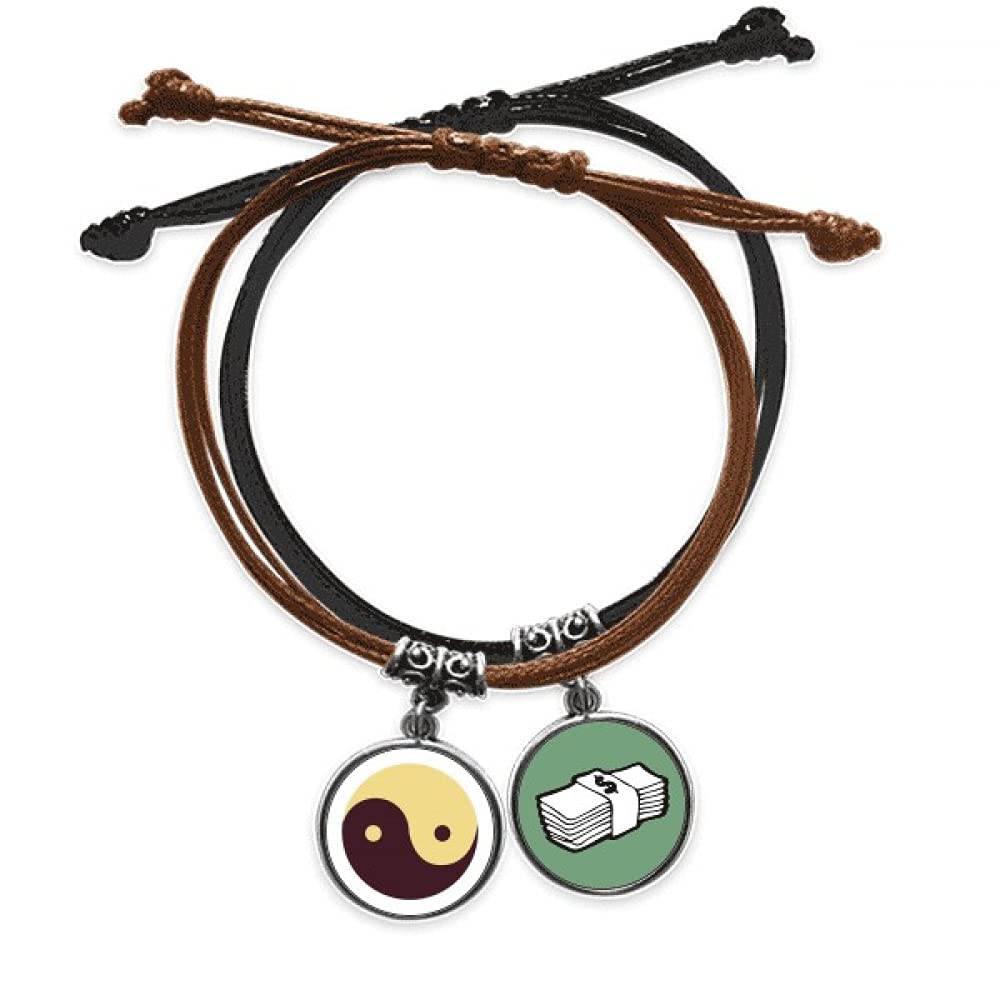 Pulsera de cuerda de Taichi ajustable con amuleto de la suerte 3
