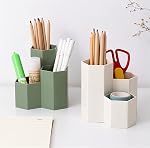 Porte-crayon pour les stylos de bureau Coupe Cute Crayon Organisateur polyvalent Maison et classe Organisateur pour la maison de l'école de bureau (vert, 3)