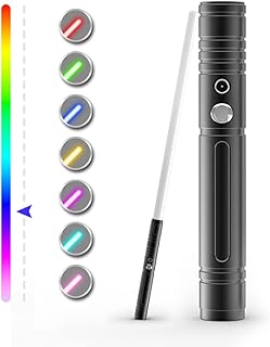 Dueling Light Sabers,RGB 7 Colors Changeable ,Premium Aluminium Alloy Hilt Light Saber, 100 Minutes Battery Life, Crash So...