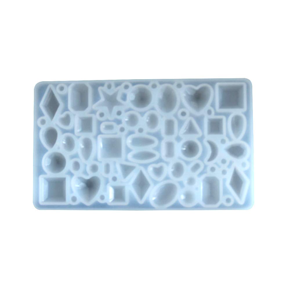 Set Di 18 Stampi In Silicone Per Resina - Forme: Cubo, Piramide, Sfera, Diamante, Pietra - Con 2 Misurini E 10 Bastoncini - 4