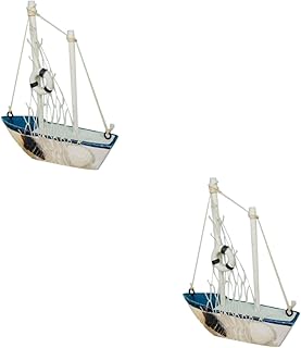 VILLCASE Decoração De Casa 2 Peças Decoração De Veleiro Decoração De Madeira Enfeite De Carro Criativo Ornamento De Veleiro De Madeira Modelo De Veleiro Artesanato