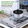 NutriChef 5 QT Stainless Steel Stew Pot - Triply Kitchenware Stew Pot with Glass Lid - DAKIN Etching Non-Stick Coating, Scratch-resistant Raised-up Honeycomb Fire Textured Pattern - NutriChef NC3PCAS #4