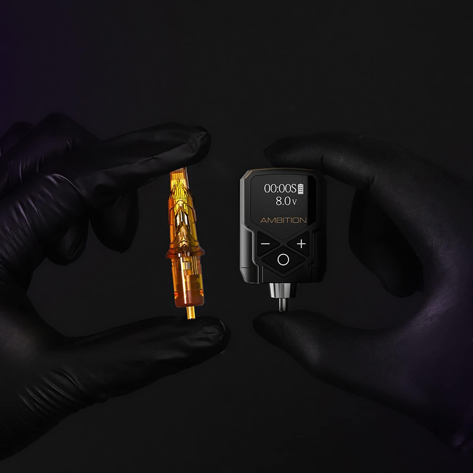 Zasilacz do tatuażu - Ambition Kuark Mini Bezprzewodowy przenośny akumulator litowy RCA Tattoo 1800 mAh z cyfrowym wyświetlaczem LED do rotacyjnej maszynki do tatuażu