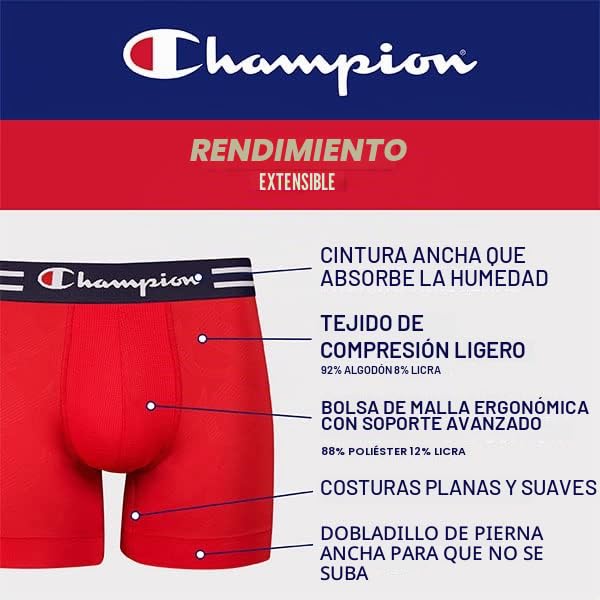 Ropa interior de hombres Champion ideal para entrenar viajar y trabajar con comodidad 5