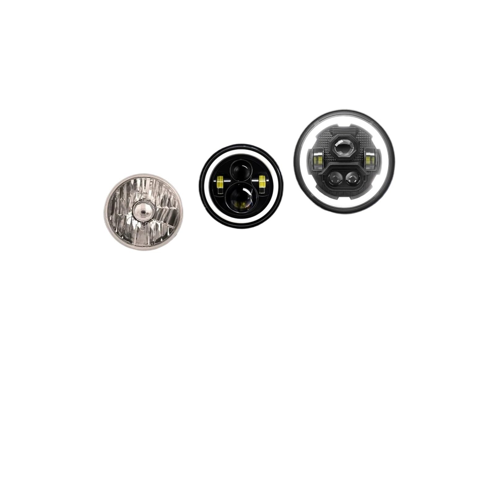 Faro LED redondo de 7 pulgadas con haz alto/bajo DRL y señal de giro ámbar for automóviles motocicletas impermeable IP67 paquete de 2 DRL(Set2)