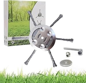 LENGAIJIN 2025 New Steel Wire Grass Trimmer Head, 6 Inch Steel Wire Brush Cutter Trimmer Head for 5mm(0.2inch) Bore Weed Eater, Steel Wire Weed Trimmer Head with Screw Kit (6 Blade+Nuts Kits)