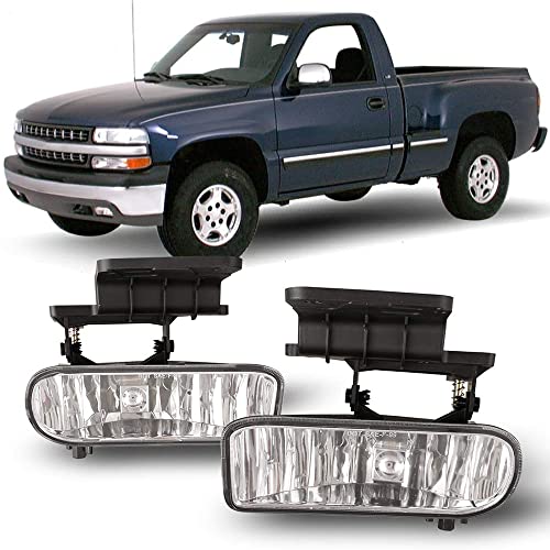 CPW Fog Lights Compatible with 1999-2002 Chevrolet Silverado 1500 1500HD 2500 2500HD 3500 2000-2006 Chevrolet Suburban 1500 2500 2000-2001 2006 Chevrolet Tahoe Driving Fog Lights (Clear)
