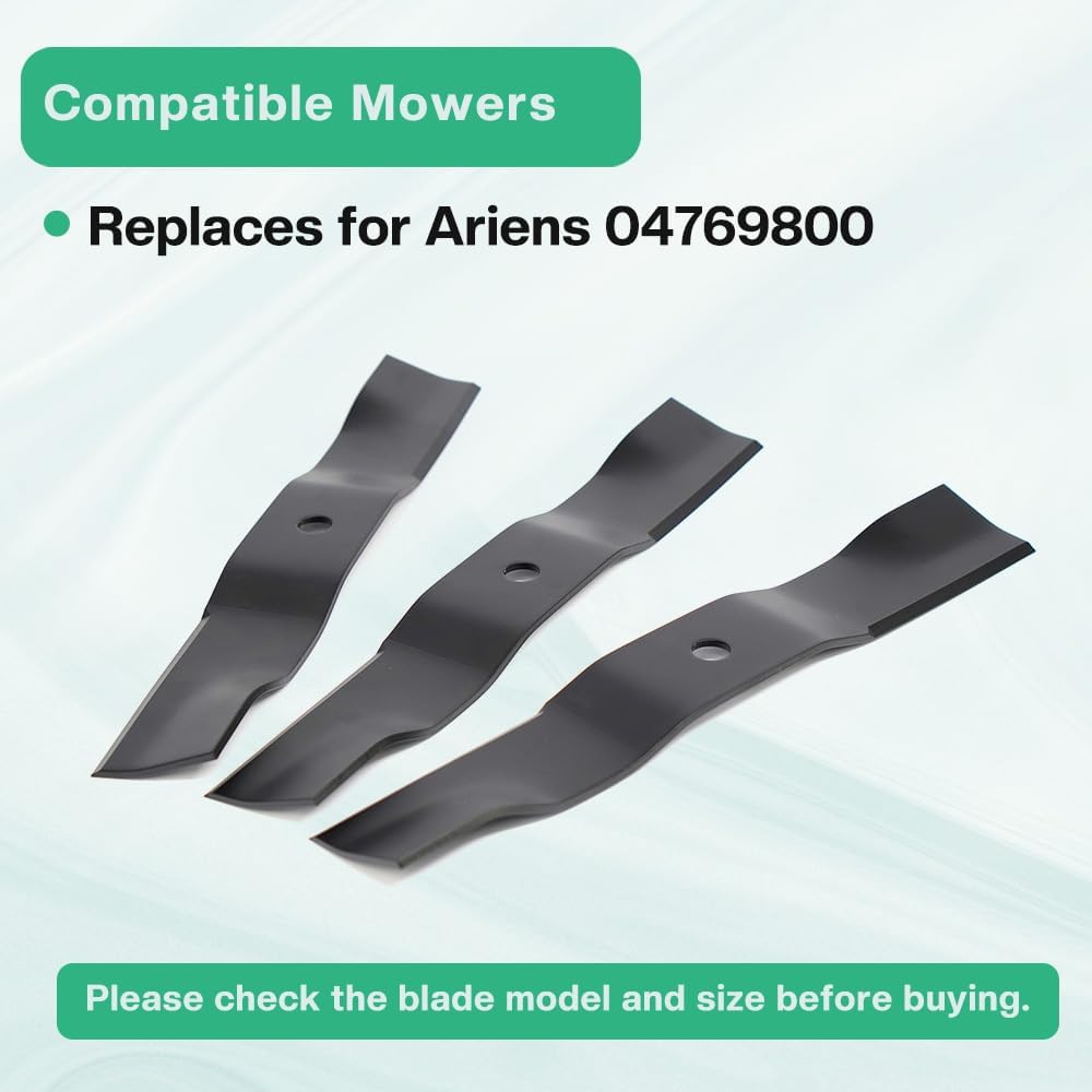 3 pcs Lawn Mower Blades for Ariens - Ikon-X 42, Ikon-XD 42, Ikon-XL 42, for Gravely - ZT XL 42, ZTX 42