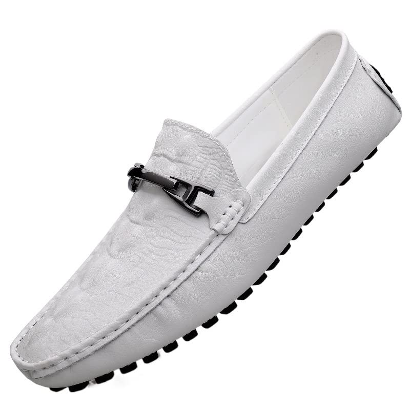 Men's Loafers Shoes Faux Crocodile Print Leather Comfortable Anti-Slip Lightweight Casual Slip-ons