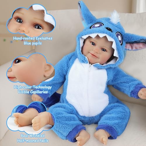 Muñeca Reborn Baby Doll de 18 Pulgadas, Vinilo Realista miniatura 4