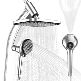 Shower Head, 12 Inch High Pressure Rainfall Shower Head/Handheld Shower Combo, 9 Settings Adjustable Anti-leak Shower Head with Holder/Hose, Height/Angle Adjustable，Chrome