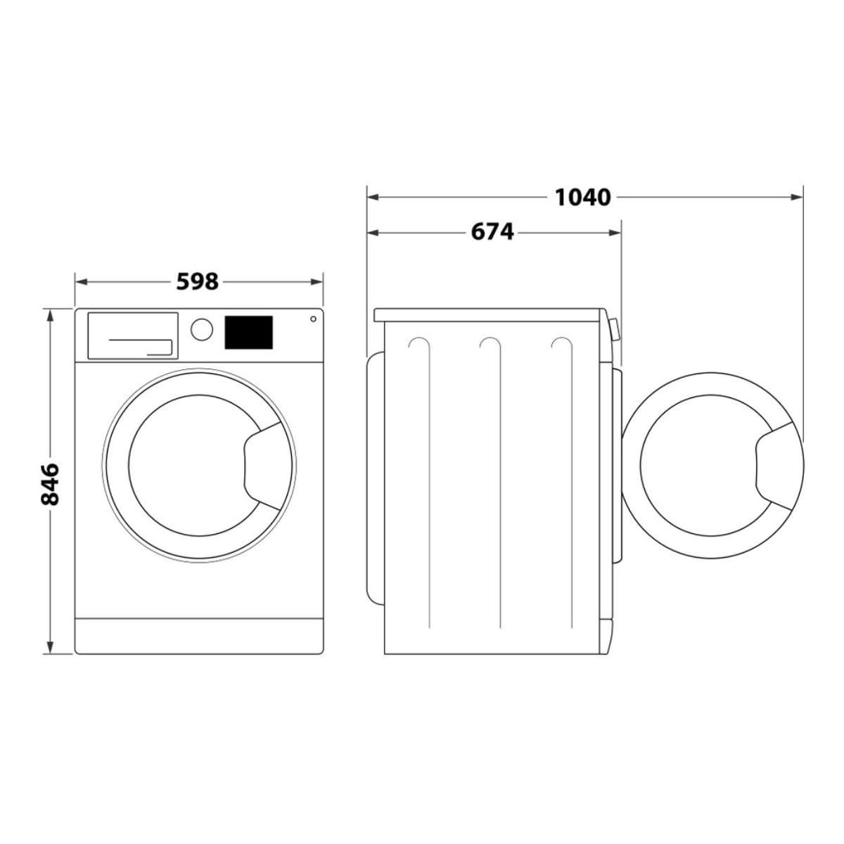 Whirlpool Secadora Bomba de Calor Libre Instalación C WD 96M WBR SPT, 9 kg, Clase C, Blanca