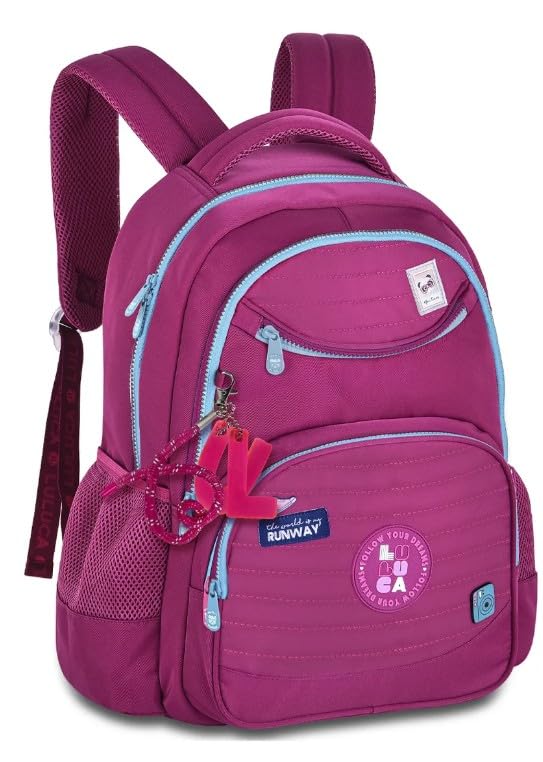 Mochila Escolar Luluca Clio Style 44cm Chaveiro 2026 Rosa