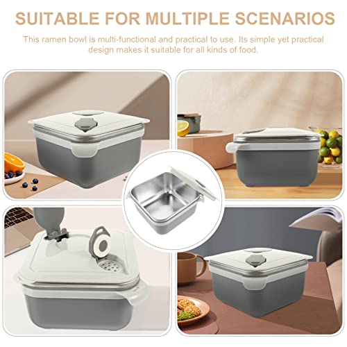 CALLARON Lancheira Térmica Bento Recipiente De Almoço De Aço Inoxidável Tigela De Macarrão Caixa De