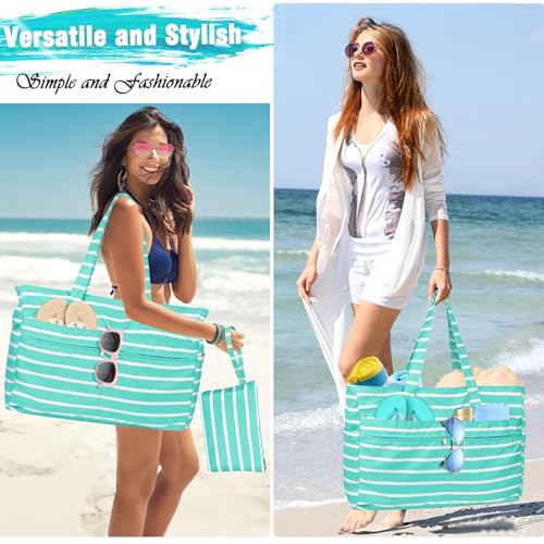 Image of HUANLANG Extra Large Beach Bag Waterproof Beach Totes Bags for Women Men,Pool Bag with Zipper Wet Pocket