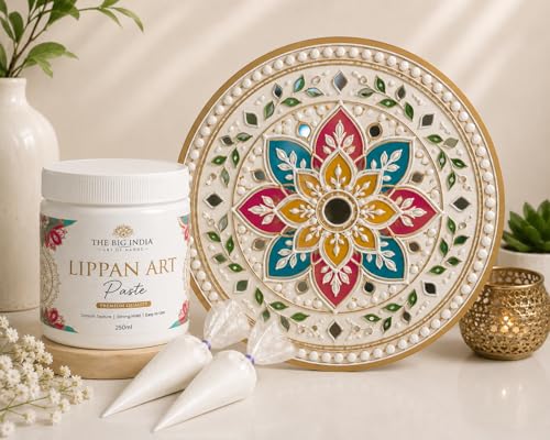 Image of Ceramic Cone for lippan Art | Lippan Art Paste - 250ml | Premium DIY Clay Paste for Mirror Work, Mandala Art & Craft Decoration (Pure for Sure)