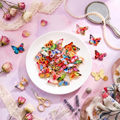 Image of Landical 30 /60 Pcs Enamel Pins Bulk Plant Flower Animal Lapel Pins Brooch Jewelry Gift for Backpack Clothes Hats Accessories