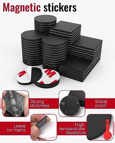 Magnets for Craft 200 Pcs Magnetic Stickers Round Magnets with Adhesive Backing Flexible Small Sticky Peel and Stick Magnetic Dots - Thumbnail 2